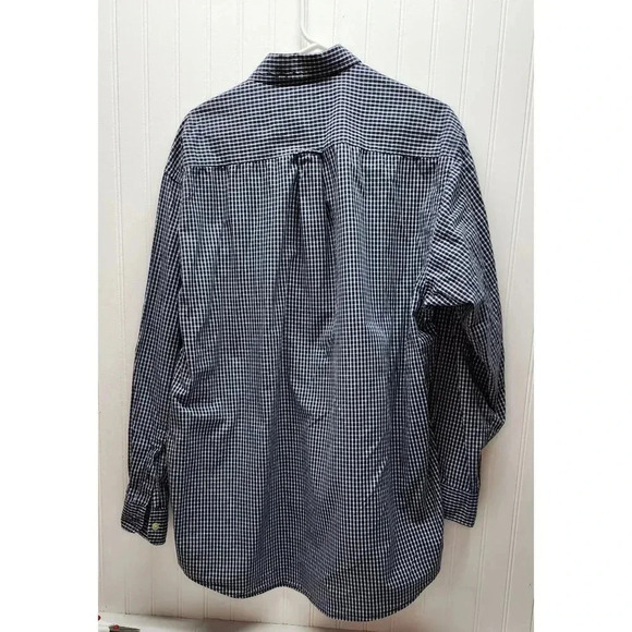 Nautica  Men's Classic Navy Check Button Up  XL - Picture 5 of 9